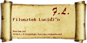 Filusztek Lucián névjegykártya